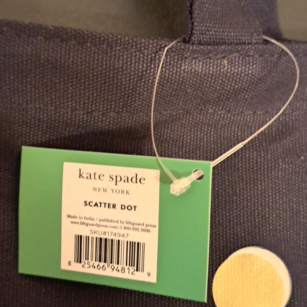 Kate Spade Gold Dot Tote Bag with Heart Charm Key Chain both New - Picture 2 of 6